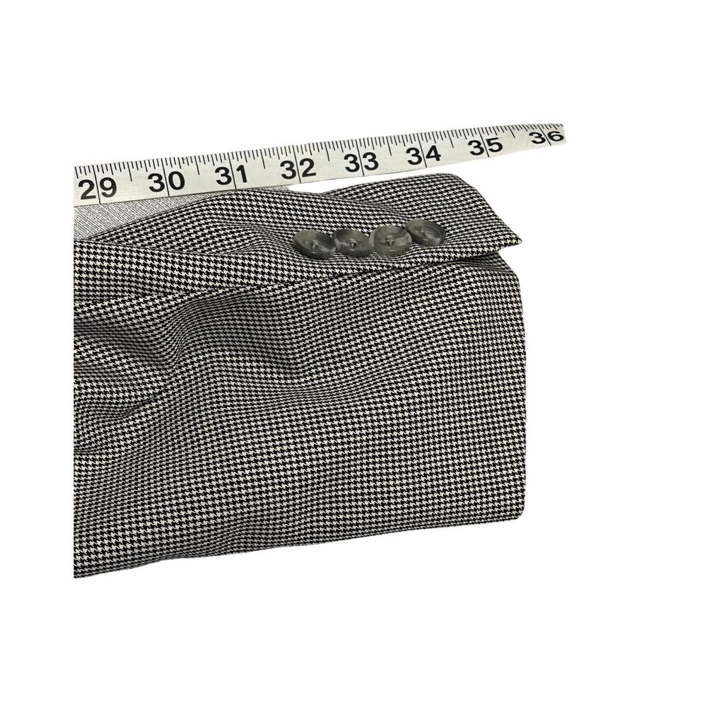 Hickey Freeman Addison Sport Coat Men's 42 X 35 Black White Houndstooth Classic - Picture 9 of 9